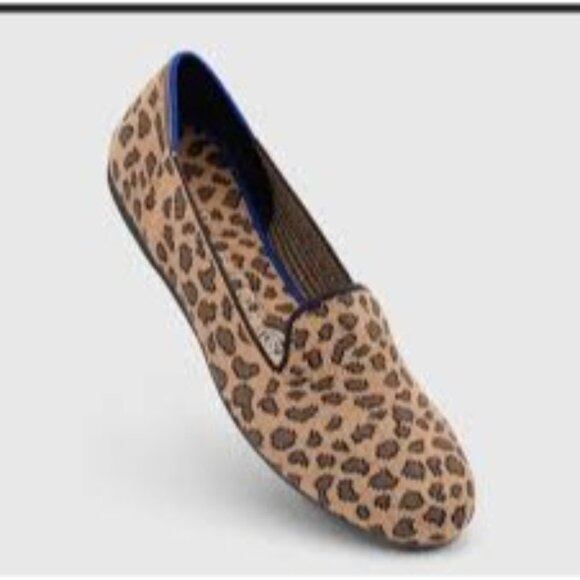 Rothys The Loafer Womens 8.5 Retired Mocha Spot Leopard Print Cushioned Comfort - Picture 1 of 13